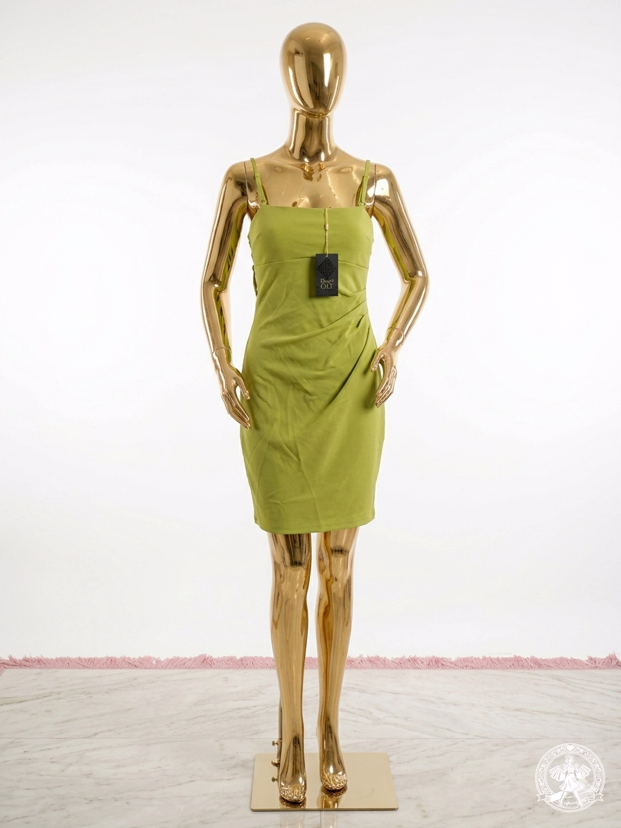 Lime Green Draped Camisole Bodycon Dress – size 4 and 6