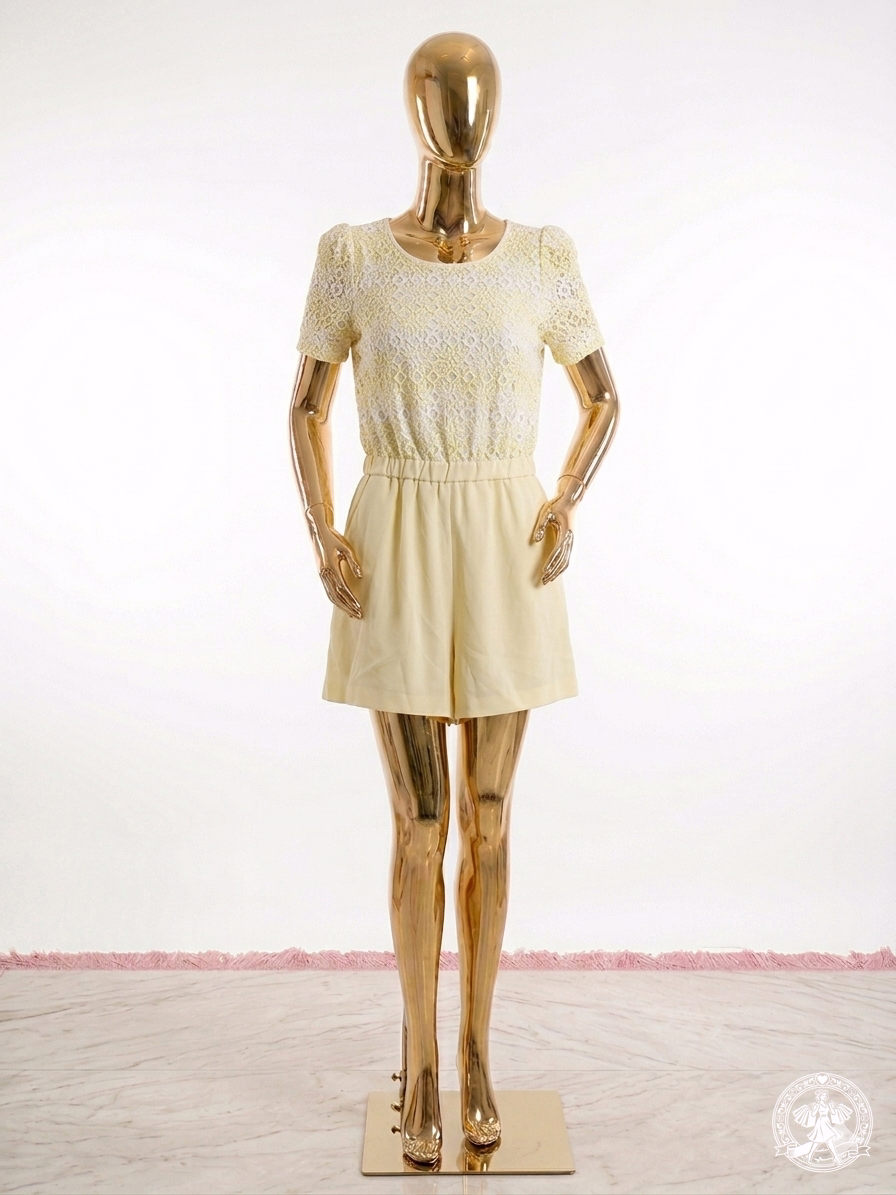 Sunshine Pastel Lace-Bodice Playsuit (medium size?)